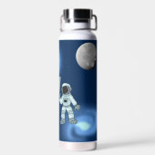 Astronaut in der Weltraumgalaxie Personalisierter  Trinkflasche (Rückseite)