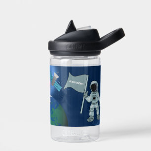 Astronaut in der Weltraumgalaxie Personalisierter  Trinkflasche