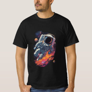 Astronaut in Galaxie-Hintergrund verloren T-Shirt