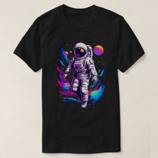 Astronaut in lebendiger Farbe T-Shirt (Design vorne)