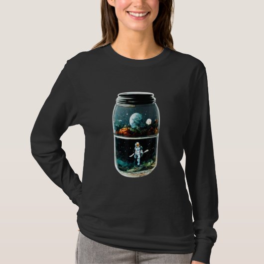 Astronaut in Mason Jar Crazy Art Universe Abstr T-Shirt (Vorderseite)
