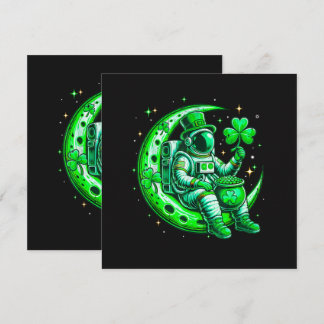 Astronaut in Moon Space Saint Patrick's Day