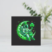 Astronaut in Moon Space Saint Patrick's Day (Stehend Vorderseite)