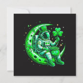 Astronaut in Moon Space Saint Patrick's Day (Rückseite)
