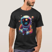 Astronaut in Outer Space Earth in Visor Graphic T-Shirt (Vorderseite)