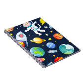 Astronaut in Raumplanern und Raketenmustern Notizblock (Rechte Seite)