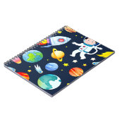 Astronaut in Raumplanern und Raketenmustern Notizblock (Linke Seite)