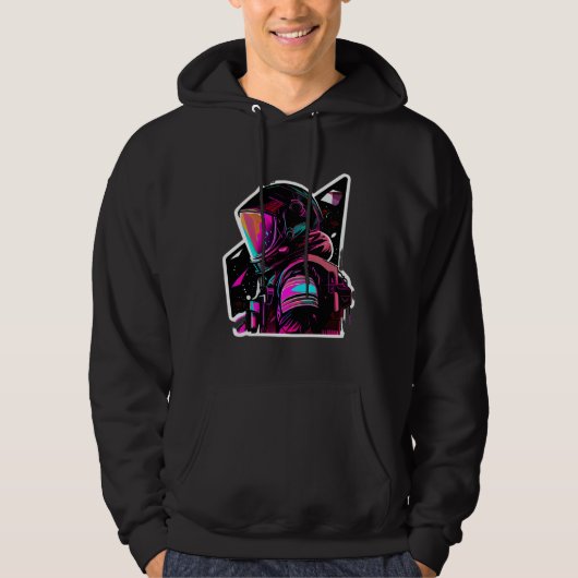 Astronaut in Space Aesthetic Wave Planet Eclipse   Hoodie (Vorderseite)