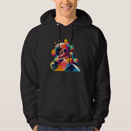 Astronaut in Space Aesthetic Wave Planet Eclipse Hoodie (Vorderseite)