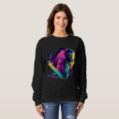 Astronaut in Space Aesthetic Wave Planet Eclipse Sweatshirt (Vorne ganz)