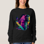 Astronaut in Space Aesthetic Wave Planet Eclipse Sweatshirt (Vorderseite)