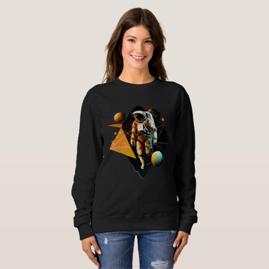 Astronaut in Space Aesthetic Wave Planet Eclipse   Sweatshirt (Vorne ganz)