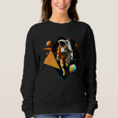 Astronaut in Space Aesthetic Wave Planet Eclipse   Sweatshirt (Vorderseite)