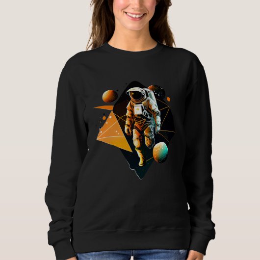 Astronaut in Space Aesthetic Wave Planet Eclipse   Sweatshirt (Vorderseite)