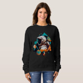 Astronaut in Space Aesthetic Wave Planet Eclipse   Sweatshirt (Vorne ganz)