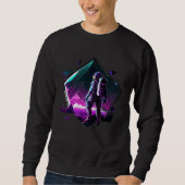 Astronaut in Space Aesthetic Wave Planet Eclipse Sweatshirt (Vorderseite)
