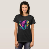 Astronaut in Space Aesthetic Wave Planet Eclipse   T-Shirt (Vorne ganz)
