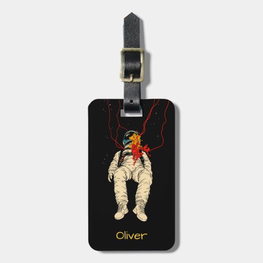 Astronaut in Space Gepäckanhänger (Vorderseite vertikal)