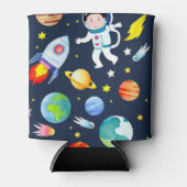 Astronaut in Space Planets and Rockets Pattern Dosenkühler (Vorderseite)