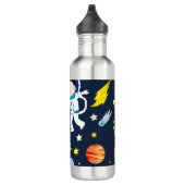 Astronaut in Space Planets and Rockets Pattern Edelstahlflasche (Rechts)