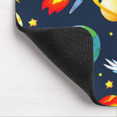 Astronaut in Space Planets and Rockets Pattern Mousepad (Ecke)