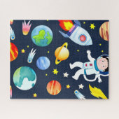 Astronaut in Space Planets and Rockets Pattern Puzzle (Horizontal)
