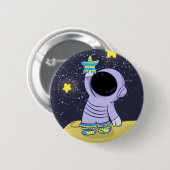 Astronaut in verschiedenen Socken Button (Vorne & Hinten)