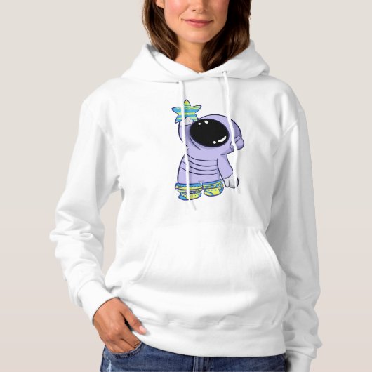 Astronaut in verschiedenen Sockenkörnchen Hoodie (Vorderseite)
