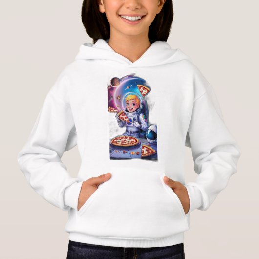 Astronaut isst Pizza im All. Hoodie (Vorderseite)