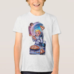 Astronaut isst Pizza im All. Tri-Blend Shirt