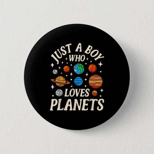 Astronaut ist einfach ein Junge, der Planeten lieb Button (Vorderseite)