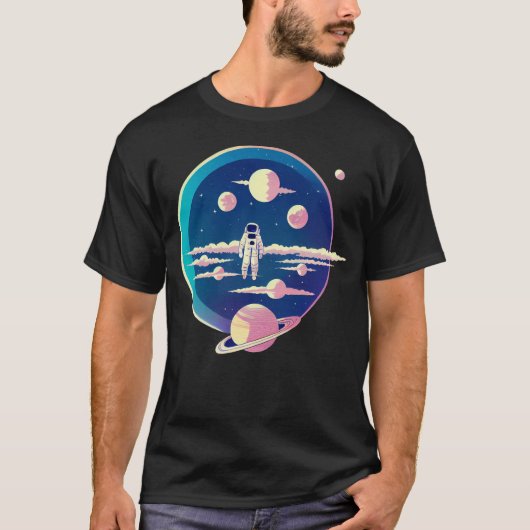 Astronaut ist im Weltraum verloren T-Shirt (Vorderseite)