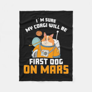 Astronaut ist sicher, dass mein Corgi der erste Hu Fleecedecke