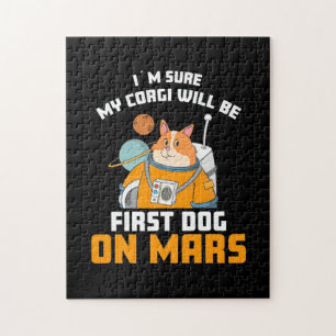 Astronaut ist sicher, dass mein Corgi der erste Hu Puzzle