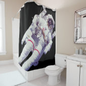 Astronaut Jetpack Spacewalk Earth Orbit Foto Duschvorhang (Beispiel)