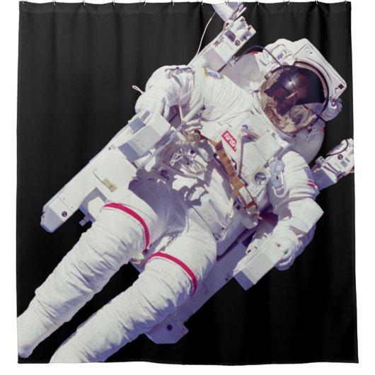 Astronaut Jetpack Spacewalk Earth Orbit Foto Duschvorhang (Vorderseite)
