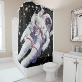 Astronaut Jetpack Spacewalk Earth Orbit Foto Duschvorhang (Beispiel)