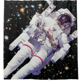 Astronaut Jetpack Spacewalk Earth Orbit Foto Duschvorhang