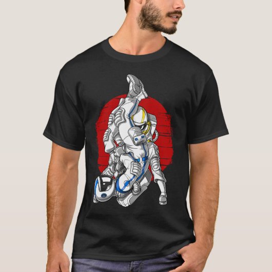 Astronaut Jiu-Jitsu Kämpfer T-Shirt (Vorderseite)
