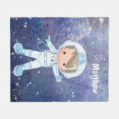 Astronaut-Junge Outer Space Fleecedecke (Vorderseite (Horizontal))