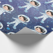 Astronaut-Junge Outer Space Geschenkpapier (Ecke)