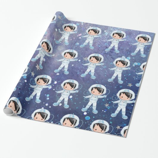 Astronaut-Junge Outer Space Geschenkpapier (Ungerollt)