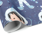 Astronaut-Junge Outer Space Geschenkpapier (Rolleneckpunkt)
