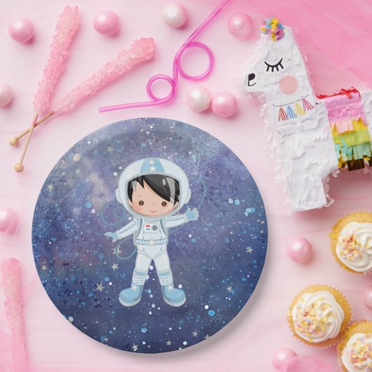 Astronaut-Junge Outer Space Pappteller (Party)