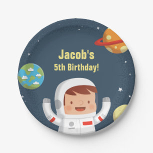 Astronaut Jungen Galaxie Weltraum Geburtstagsfeier Pappteller