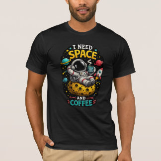 Astronaut Kaffee Liebhaber Weltraum Humor T-Shirt 
