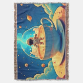 Astronaut Kaffee Weltraum Kunst Decke (Vorderseite Vertikal)