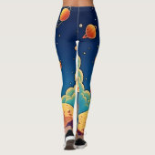 Astronaut Kaffee Weltraum Kunst Leggings (Rückseite)
