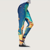 Astronaut Kaffee Weltraum Kunst Leggings (Rechts)