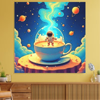 Astronaut Kaffee Weltraum Kunst